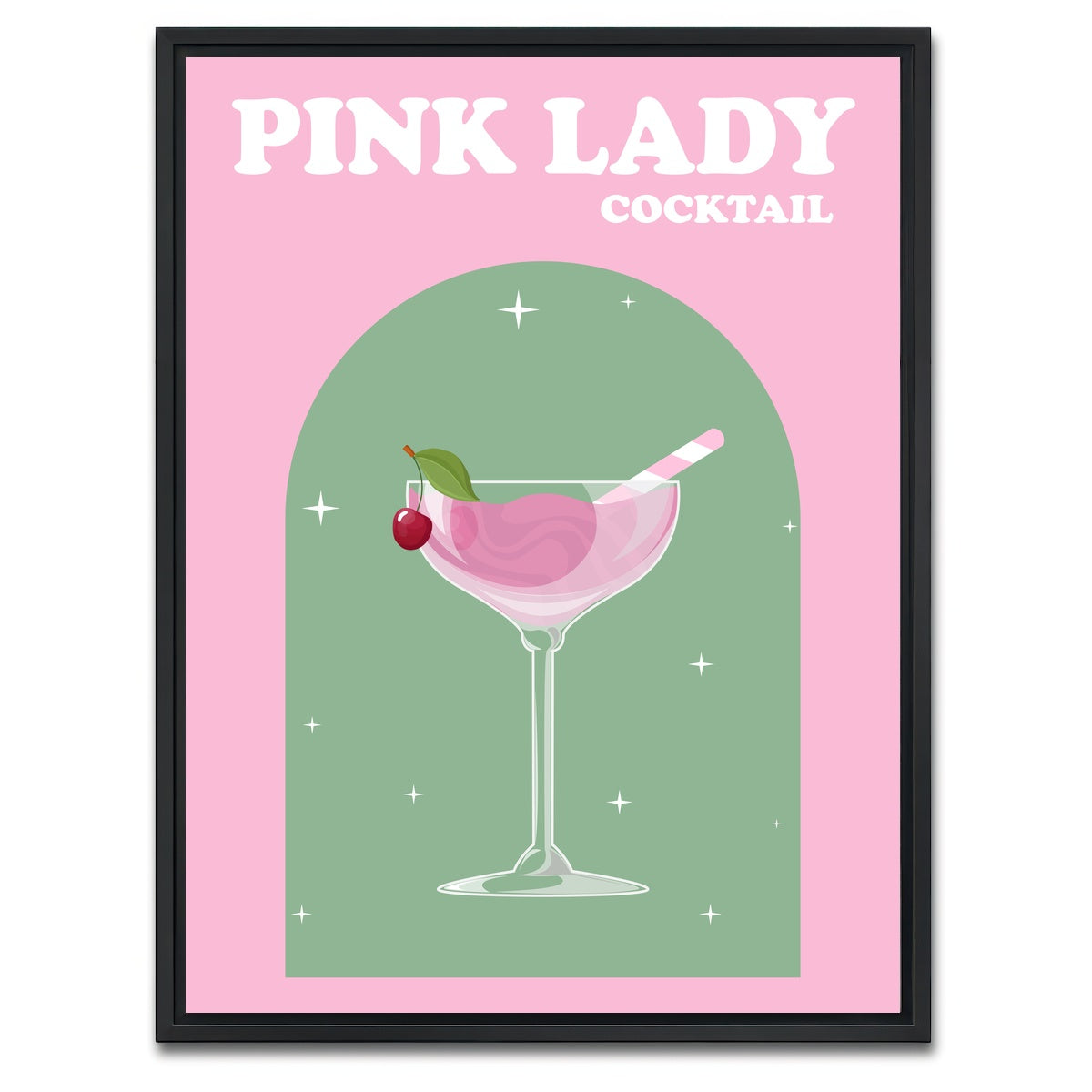 AUTO-MOCKUP WHITE | DRINK PINK LADY | 1 Piece | Black Framed Canvas | group=3x4