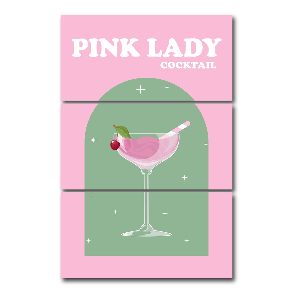 AUTO-MOCKUP WHITE | DRINK PINK LADY | 3 Piece | Gallery Wrap Canvas | group=12x24_stacked