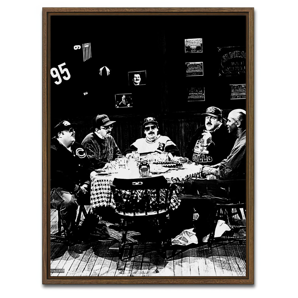 AUTO-MOCKUP WHITE | Da Bears Grayscale | 1 Piece | Walnut Framed Canvas | group=3x4