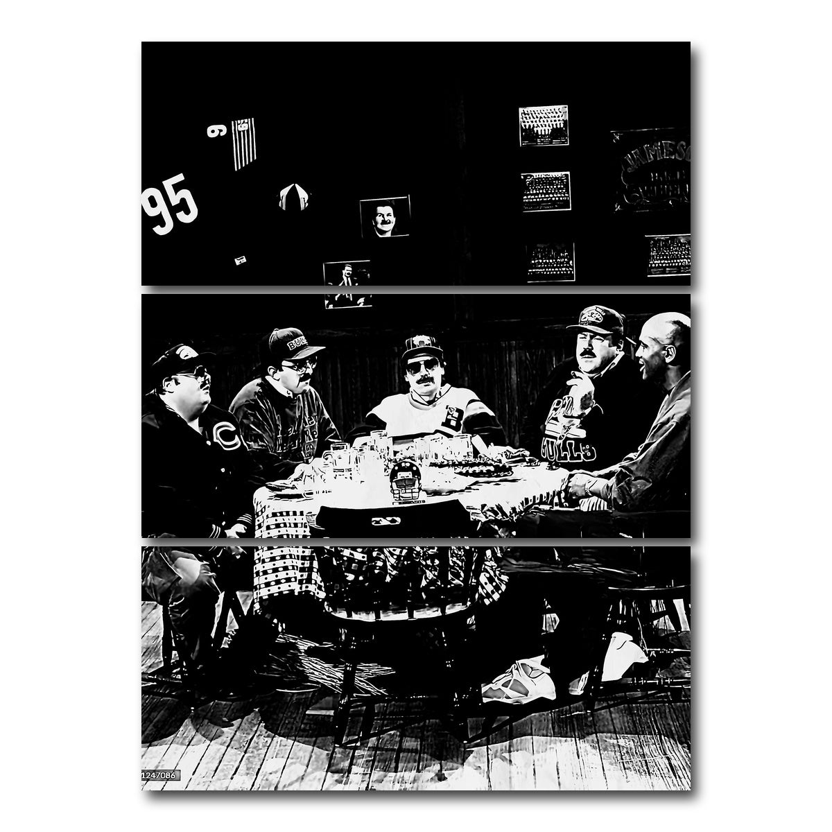 AUTO-MOCKUP WHITE | Da Bears Grayscale | 3 Piece | Gallery Wrap Canvas | group=8x18_stacked