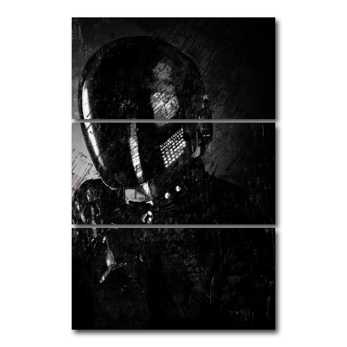 AUTO-MOCKUP WHITE | Daft Punk Guy | 3 Piece | Gallery Wrap Canvas | group=12x24_stacked