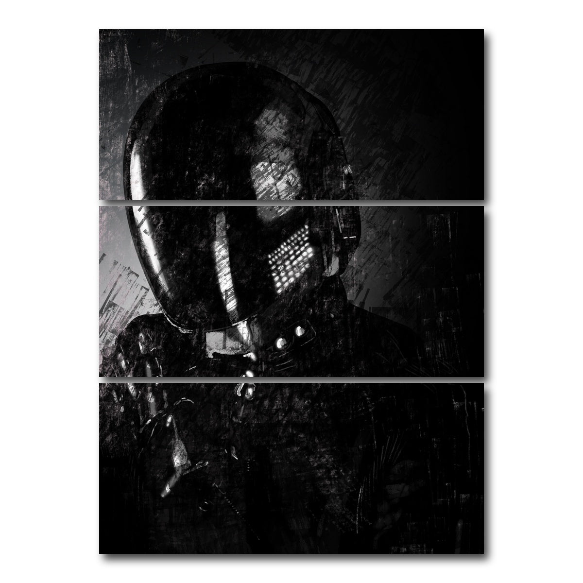 AUTO-MOCKUP WHITE | Daft Punk Guy | 3 Piece | Gallery Wrap Canvas | group=8x18_stacked