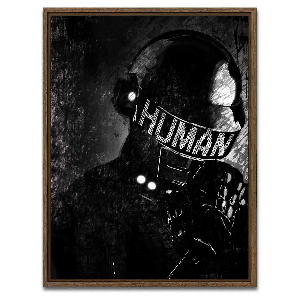 AUTO-MOCKUP WHITE | Daft Punk Thomas | 1 Piece | Walnut Framed Canvas | group=3x4