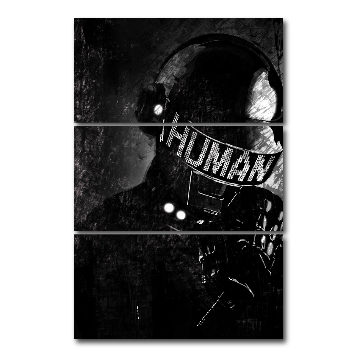 AUTO-MOCKUP WHITE | Daft Punk Thomas | 3 Piece | Gallery Wrap Canvas | group=12x24_stacked