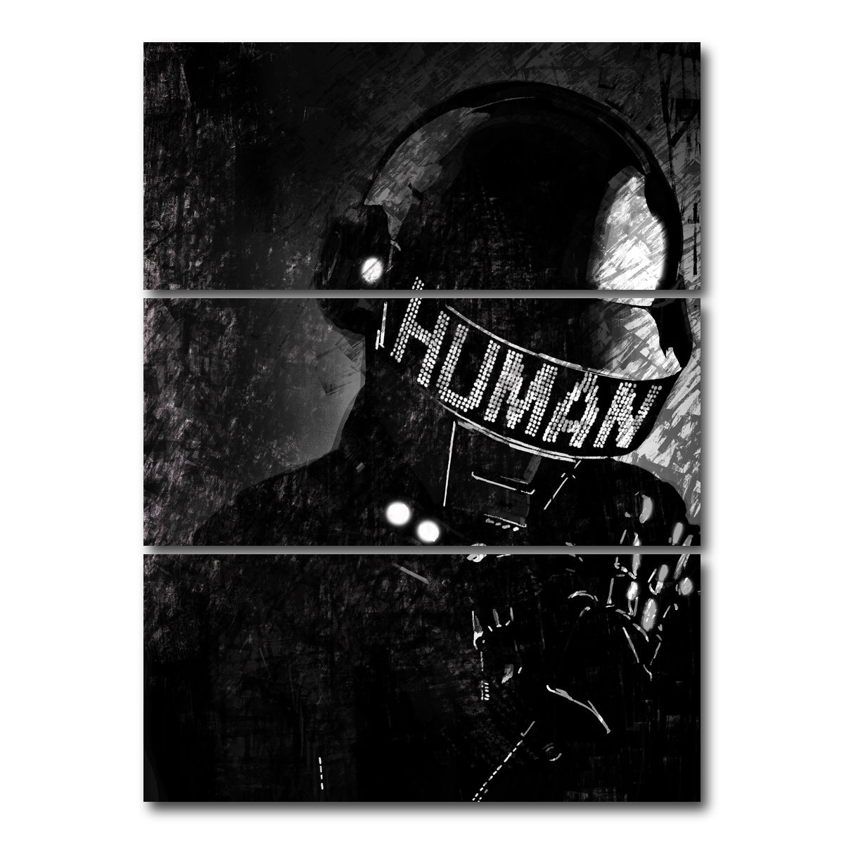 AUTO-MOCKUP WHITE | Daft Punk Thomas | 3 Piece | Gallery Wrap Canvas | group=8x18_stacked