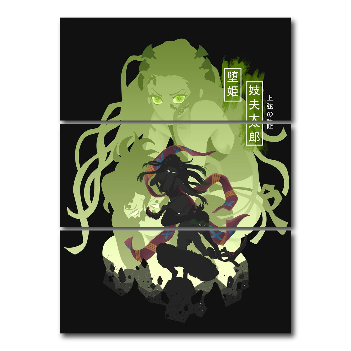 AUTO-MOCKUP WHITE | Daki Gyutaro | 3 Piece | Gallery Wrap Canvas | group=8x18_stacked