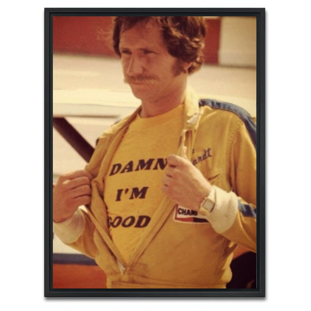 AUTO-MOCKUP WHITE | Dale Earnhardt - I'm Good | 1 Piece | Black Framed Canvas | group=3x4