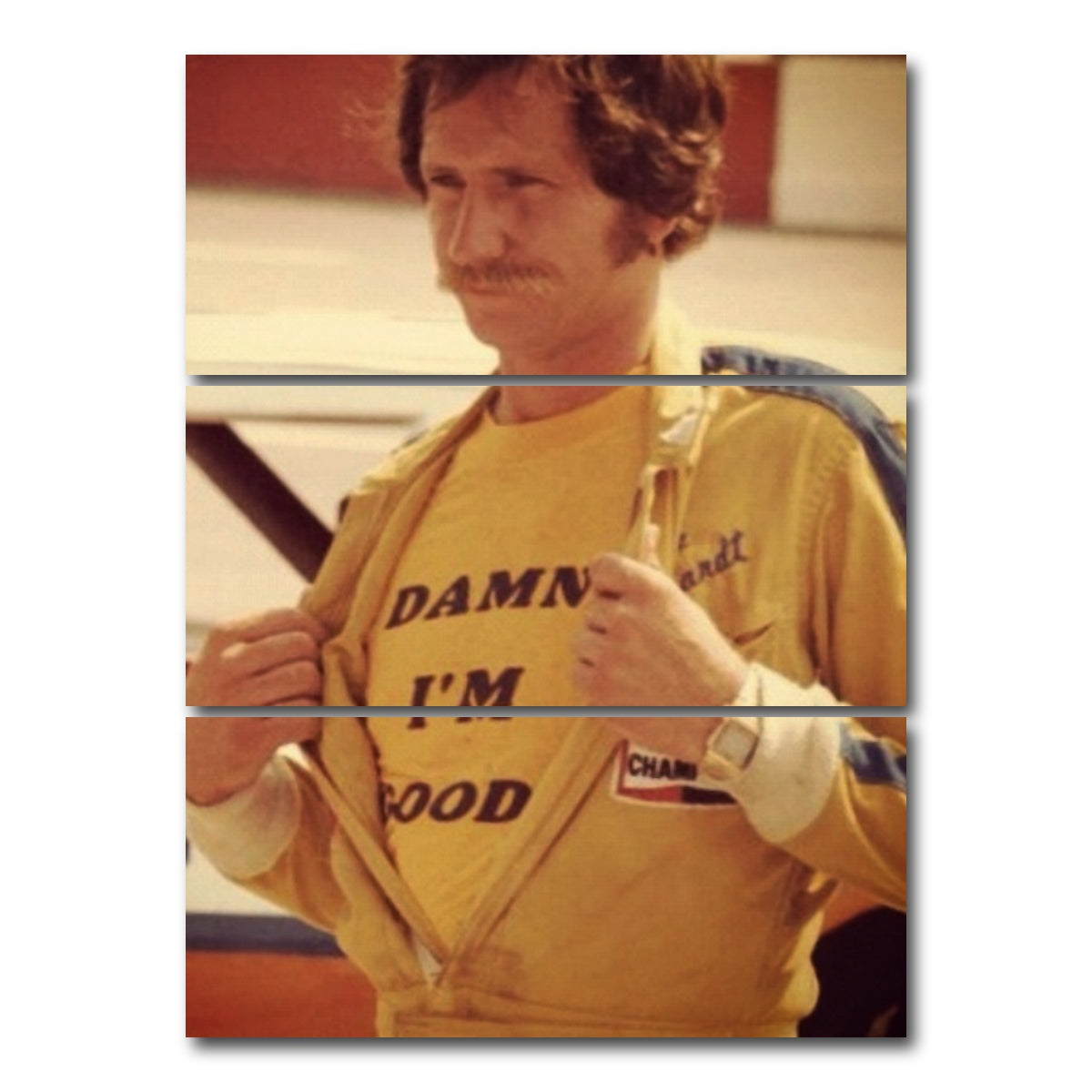AUTO-MOCKUP WHITE | Dale Earnhardt - I'm Good | 3 Piece | Gallery Wrap Canvas | group=8x18_stacked