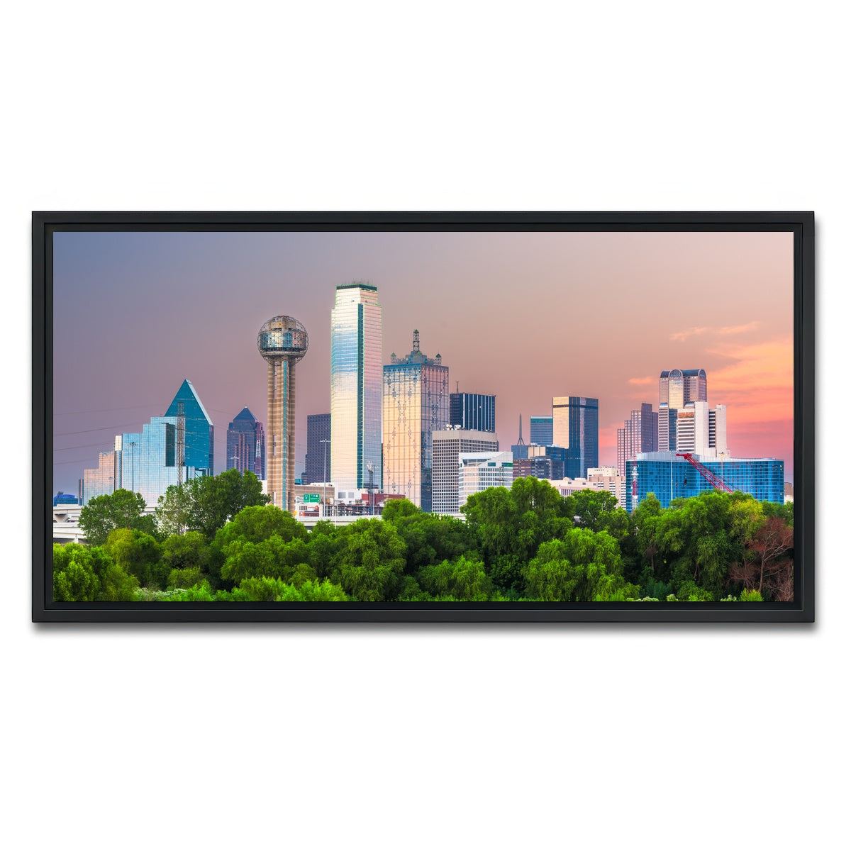 AUTO-MOCKUP WHITE | Dallas Skyline | 1 Piece | Black Framed Canvas | group=2x1