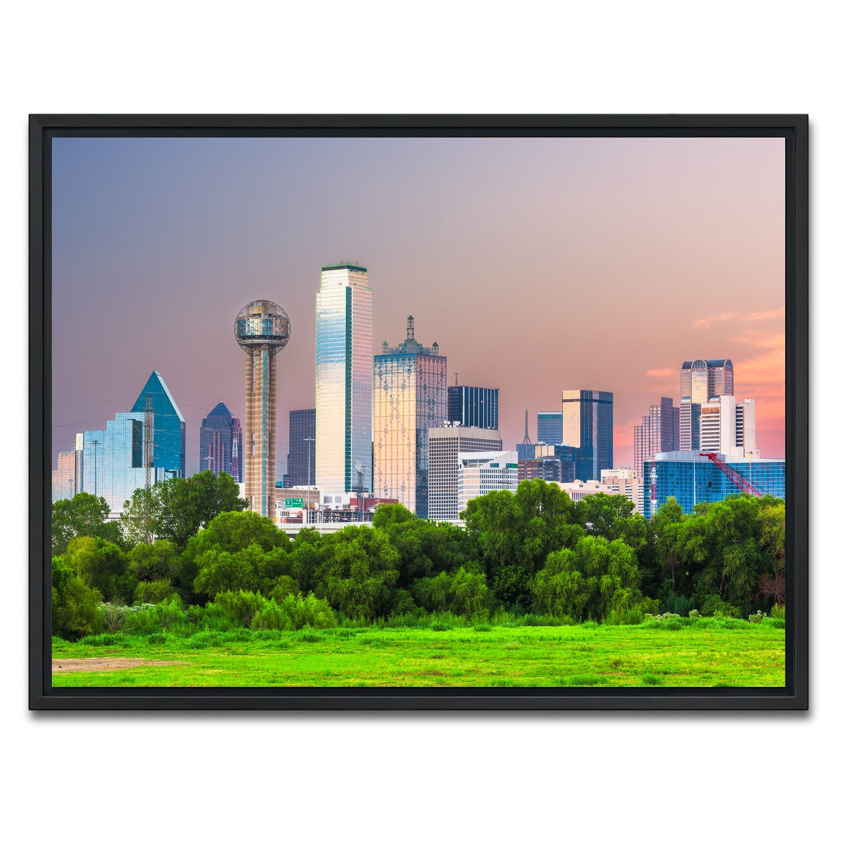 AUTO-MOCKUP WHITE | Dallas Skyline | 1 Piece | Black Framed Canvas | group=4x3
