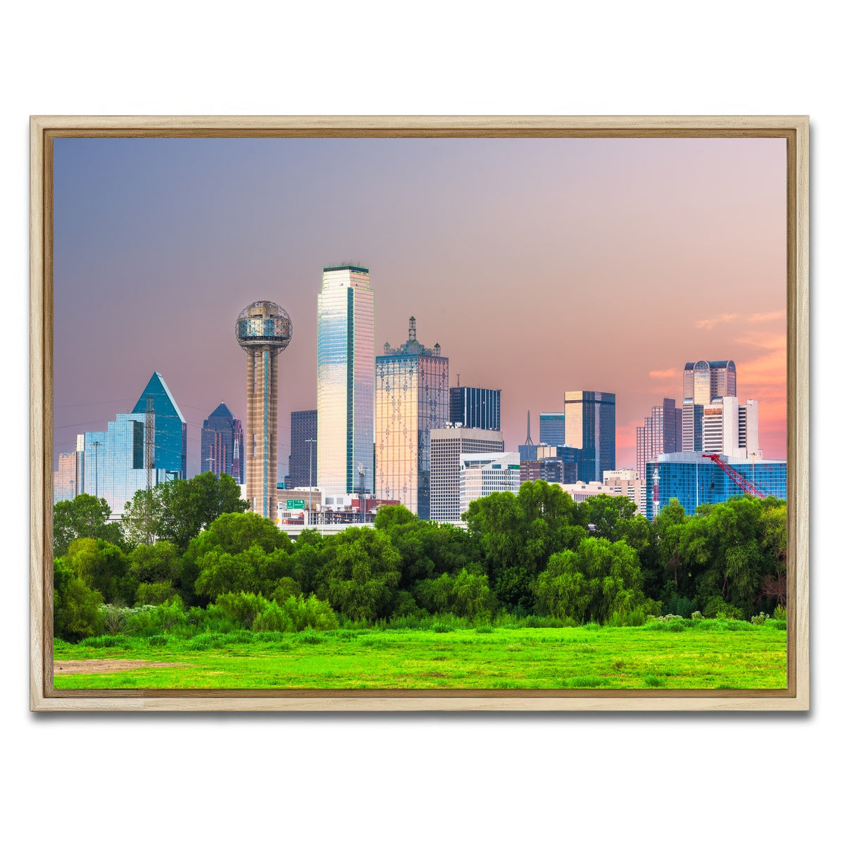 AUTO-MOCKUP WHITE | Dallas Skyline | 1 Piece | Natural Framed Canvas | group=4x3
