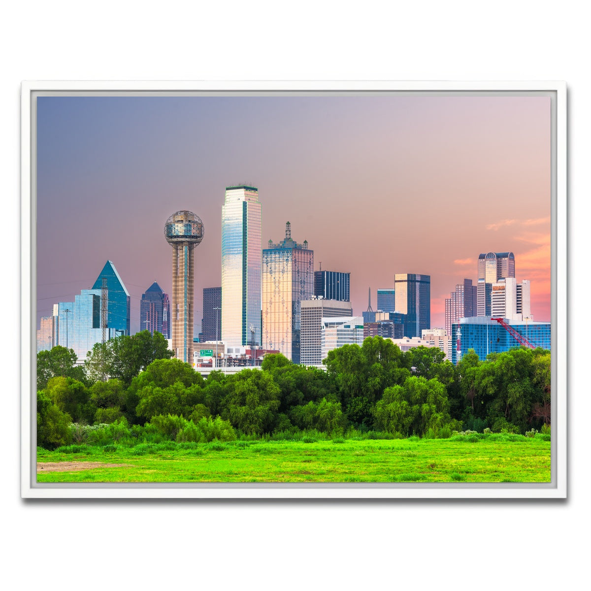 AUTO-MOCKUP WHITE | Dallas Skyline | 1 Piece | White Framed Canvas | group=4x3