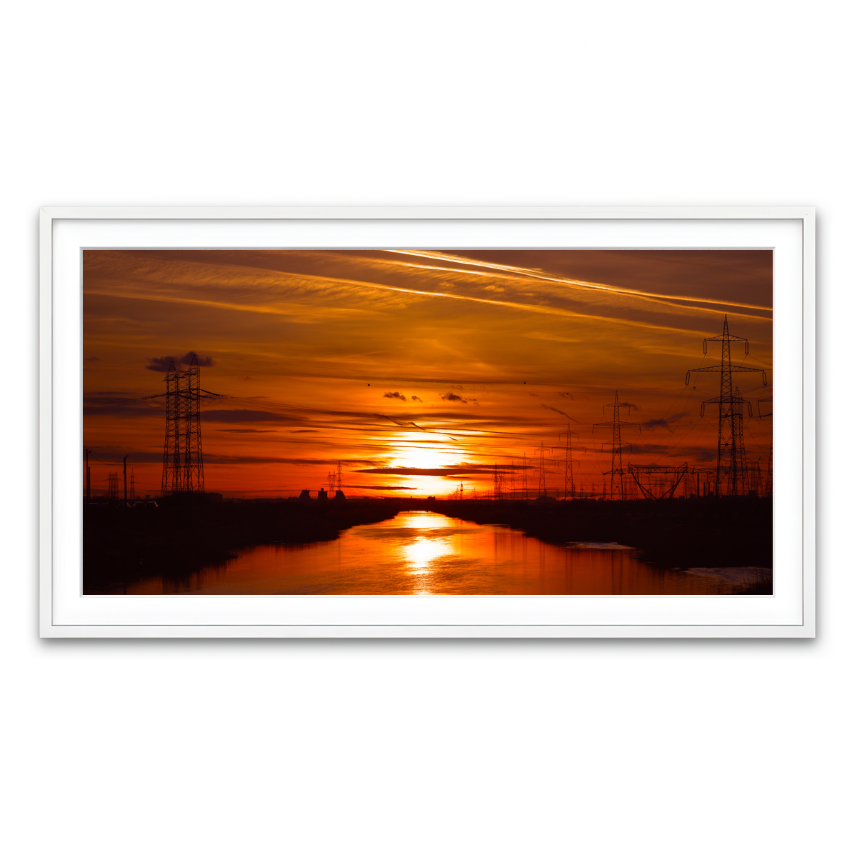 Framed Print 2x1 White