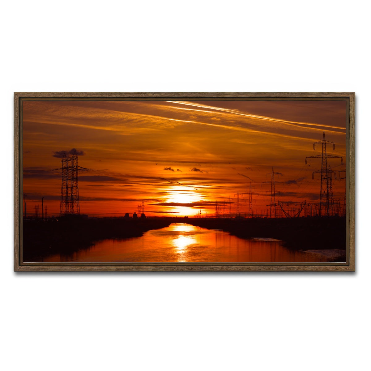 AUTO-MOCKUP WHITE | Dambovita River Romania | 1 Piece | Walnut Framed Canvas | group=2x1