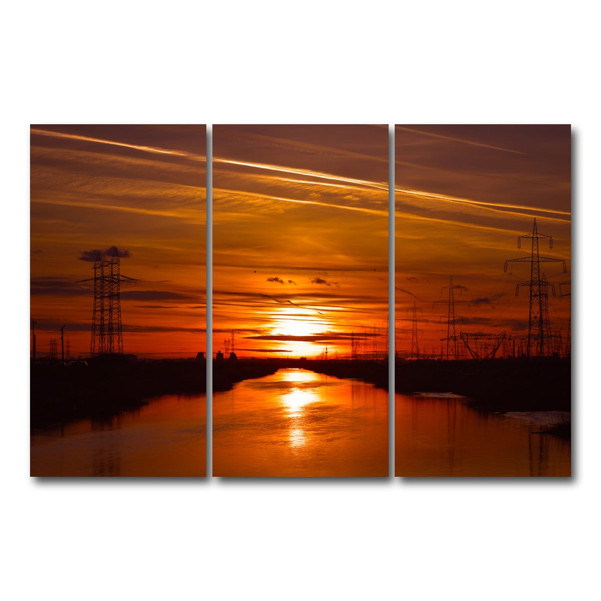 AUTO-MOCKUP WHITE | Dambovita River Romania | 3 Piece | Gallery Wrap Canvas | group=12x24