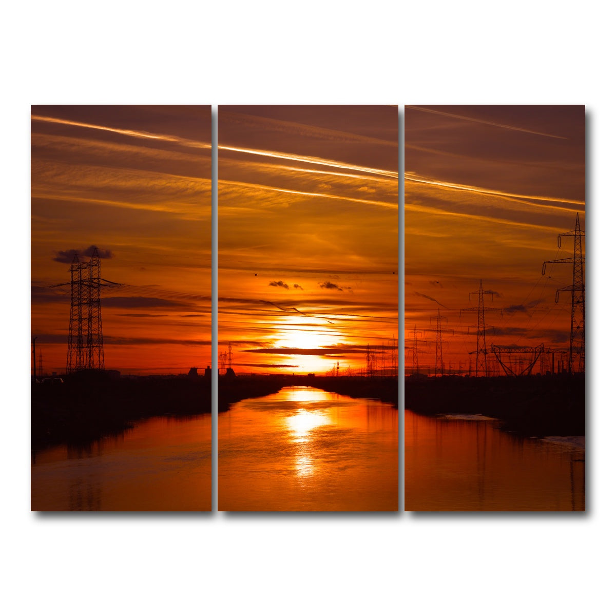 AUTO-MOCKUP WHITE | Dambovita River Romania | 3 Piece | Gallery Wrap Canvas | group=8x18