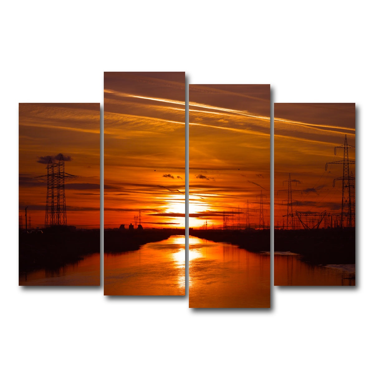 AUTO-MOCKUP WHITE | Dambovita River Romania | 4 Piece | Gallery Wrap Canvas | group=4_normal