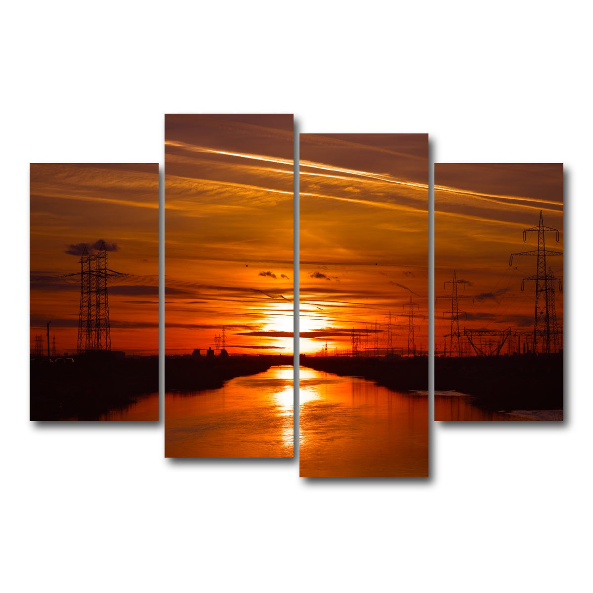 AUTO-MOCKUP WHITE | Dambovita River Romania | 4 Piece | Gallery Wrap Canvas | group=4_short