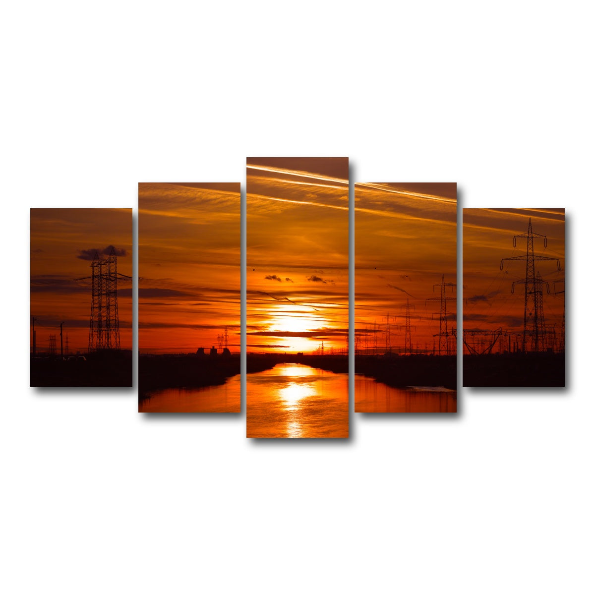 AUTO-MOCKUP WHITE | Dambovita River Romania | 5 Piece | Gallery Wrap Canvas | group=5_normal