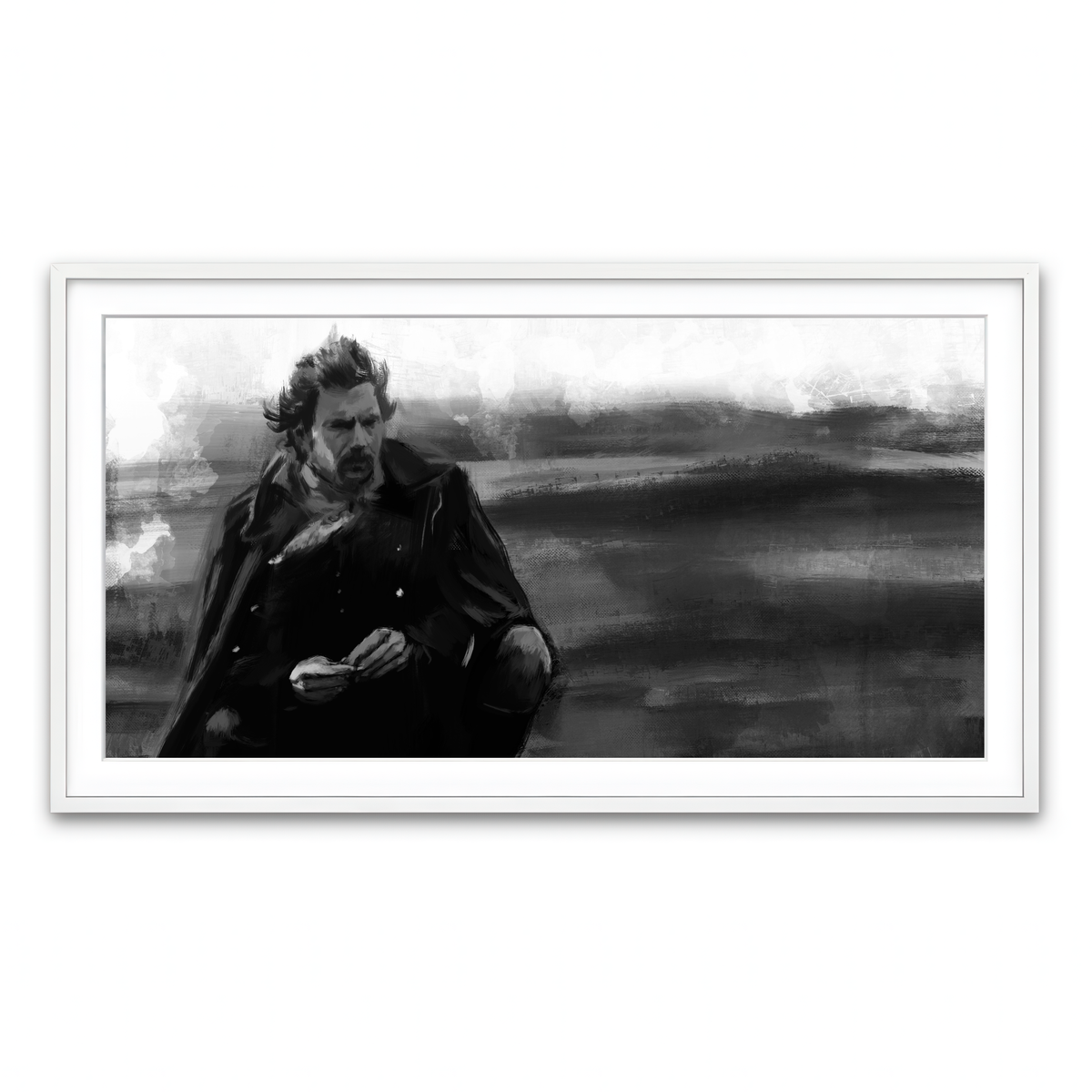 Framed Print 2x1 White