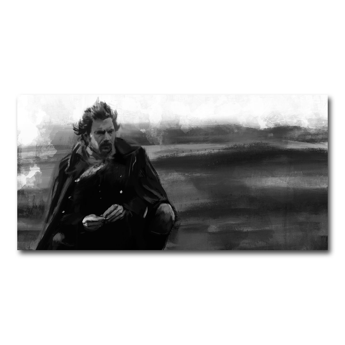 AUTO-MOCKUP WHITE | Dances with Wolves Grayscale | 1 Piece | Gallery Wrap Canvas | group=2x1