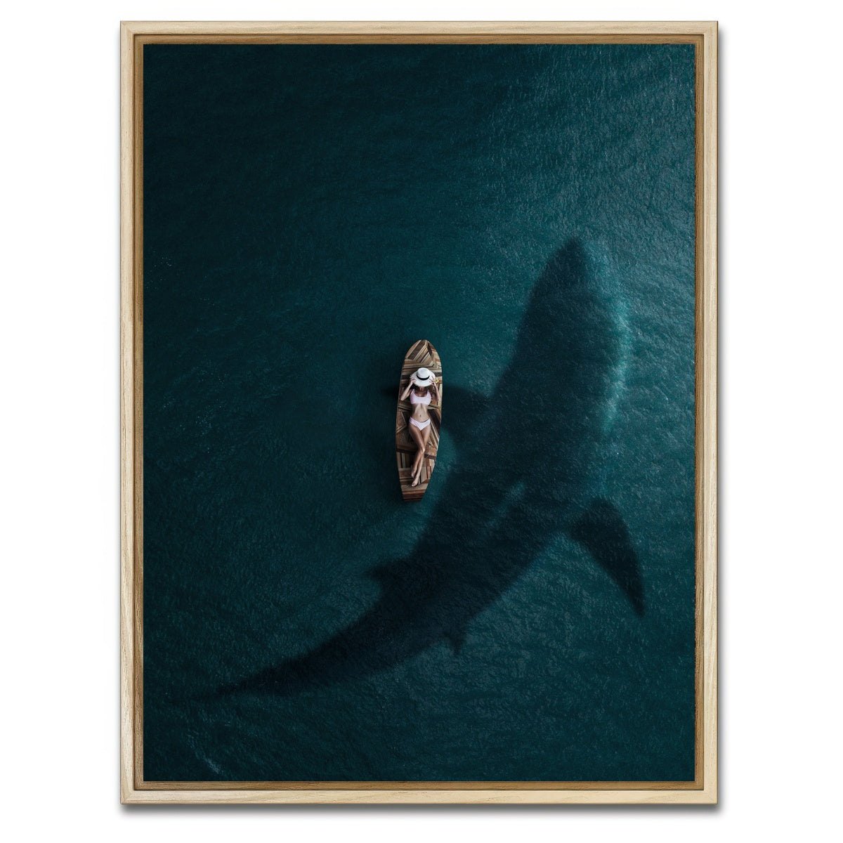 AUTO-MOCKUP WHITE | Danger from the deep | 1 Piece | Natural Framed Canvas | group=3x4