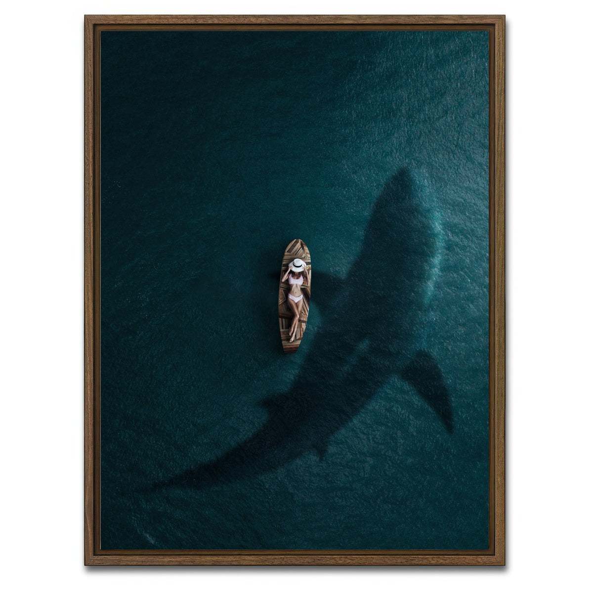 AUTO-MOCKUP WHITE | Danger from the deep | 1 Piece | Walnut Framed Canvas | group=3x4