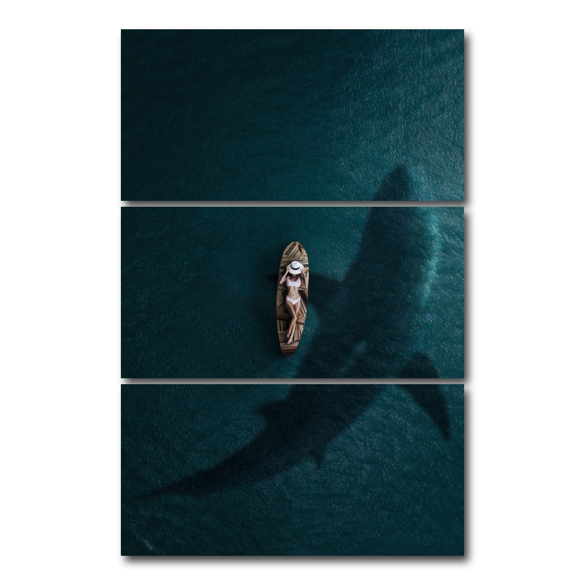 AUTO-MOCKUP WHITE | Danger from the deep | 3 Piece | Gallery Wrap Canvas | group=12x24_stacked