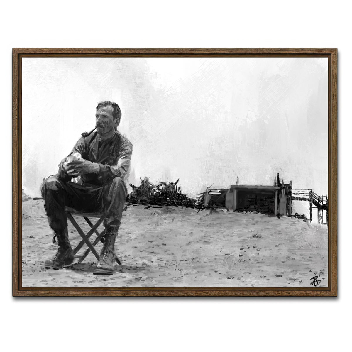 AUTO-MOCKUP WHITE | Daniel Plainview - There Will Be Blood | 1 Piece | Walnut Framed Canvas | group=4x3