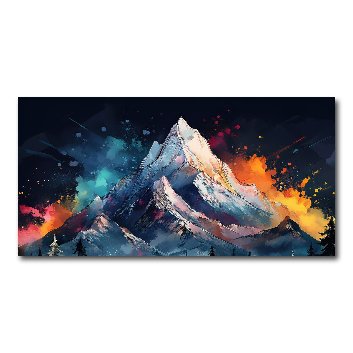 AUTO-MOCKUP WHITE | Dark Colored Mountain | 1 Piece | Gallery Wrap Canvas | group=2x1