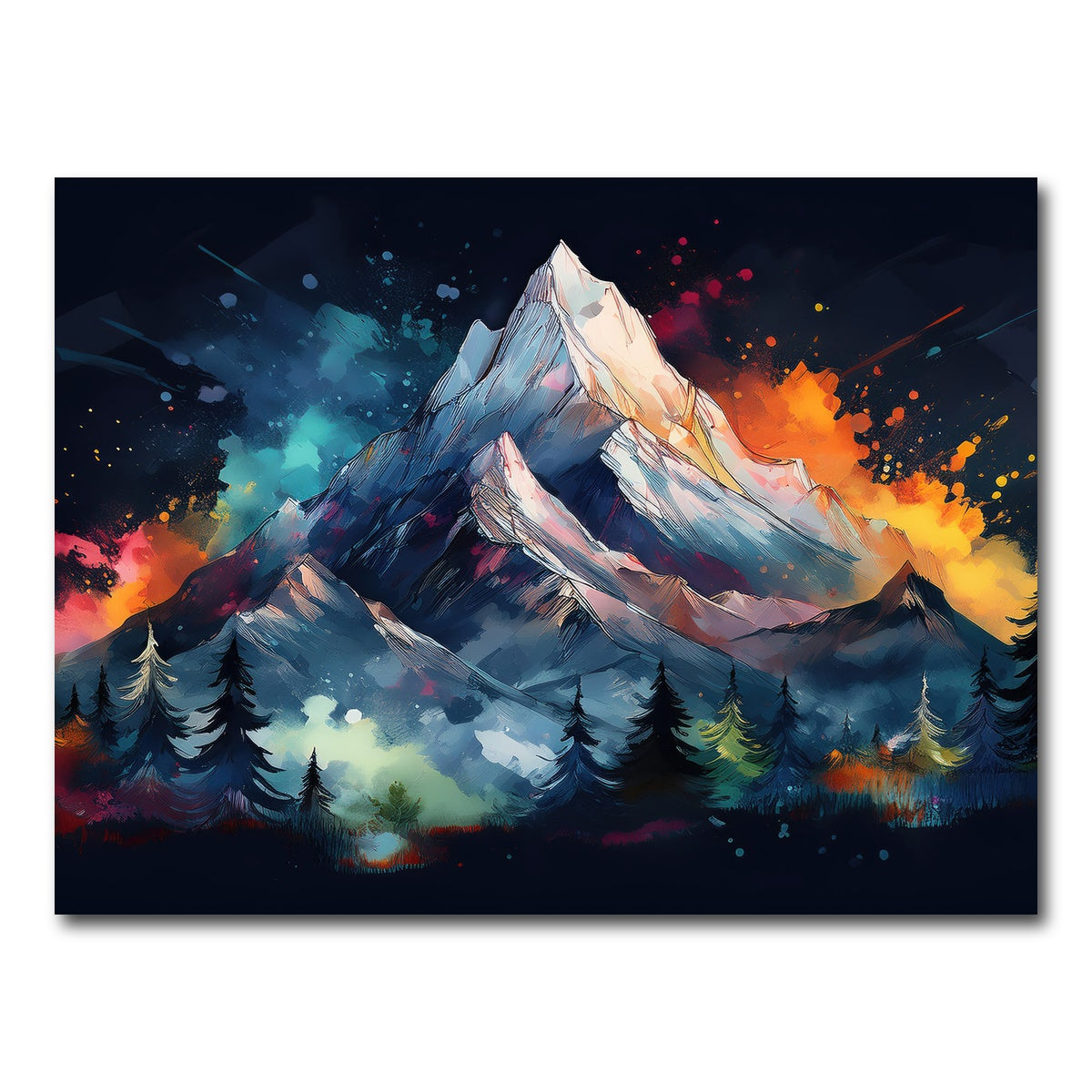 AUTO-MOCKUP WHITE | Dark Colored Mountain | 1 Piece | Gallery Wrap Canvas | group=4x3