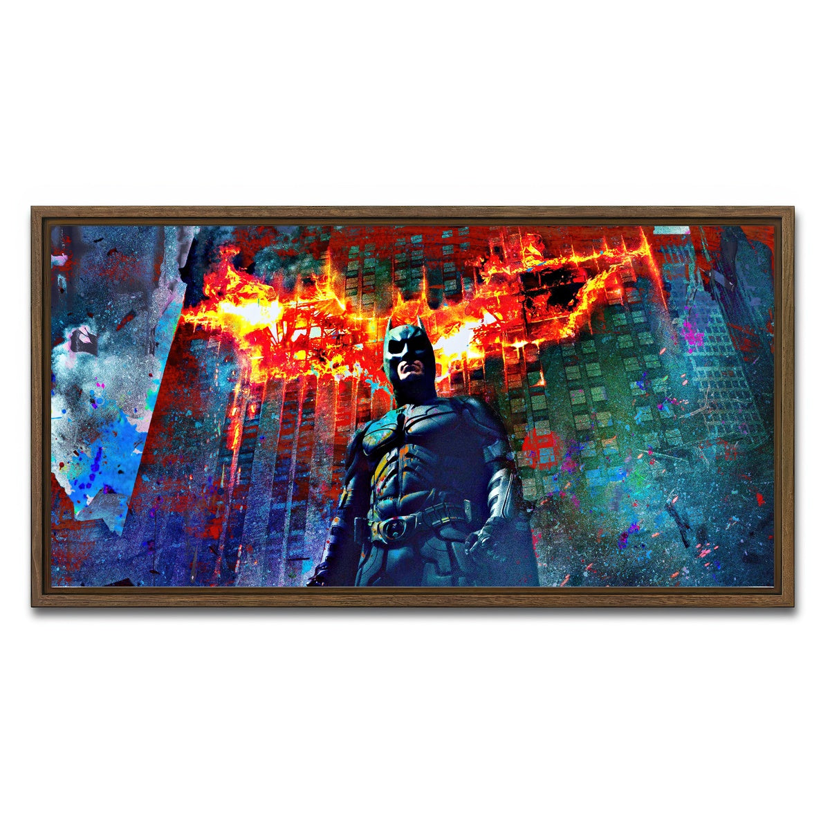 AUTO-MOCKUP WHITE | Dark Knight | 1 Piece | Walnut Framed Canvas | group=2x1