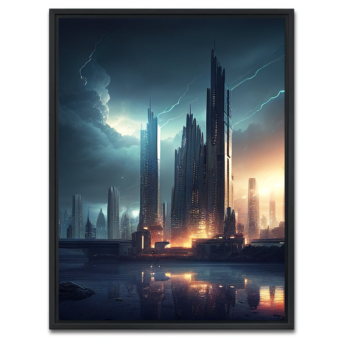 AUTO-MOCKUP WHITE | Dark Storm Over Europa | 1 Piece | Black Framed Canvas | group=3x4