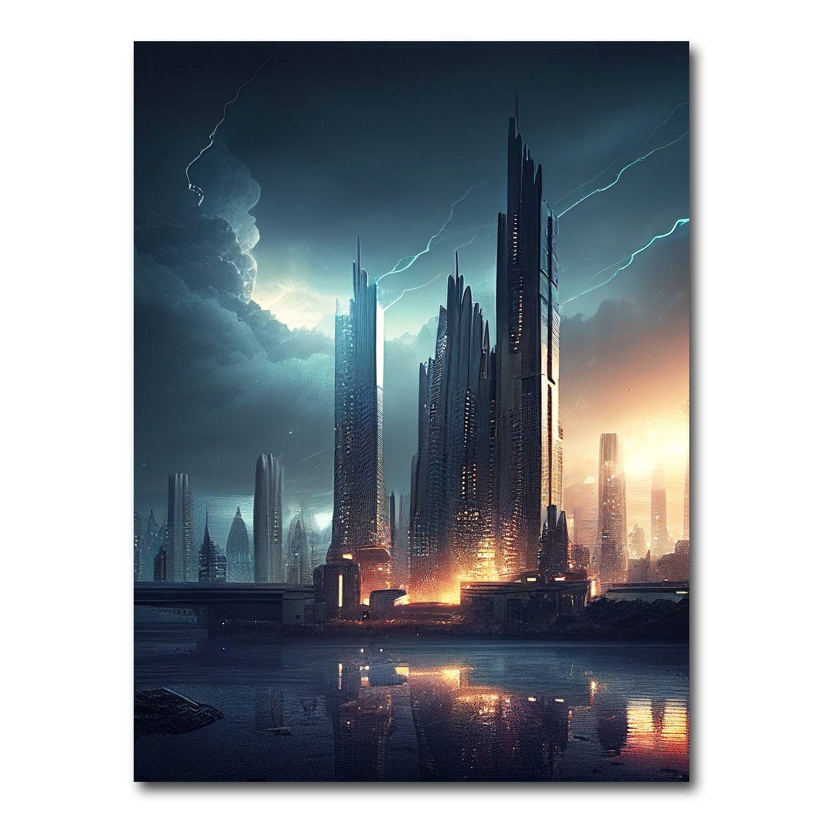 AUTO-MOCKUP WHITE | Dark Storm Over Europa | 1 Piece | Gallery Wrap Canvas | group=3x4