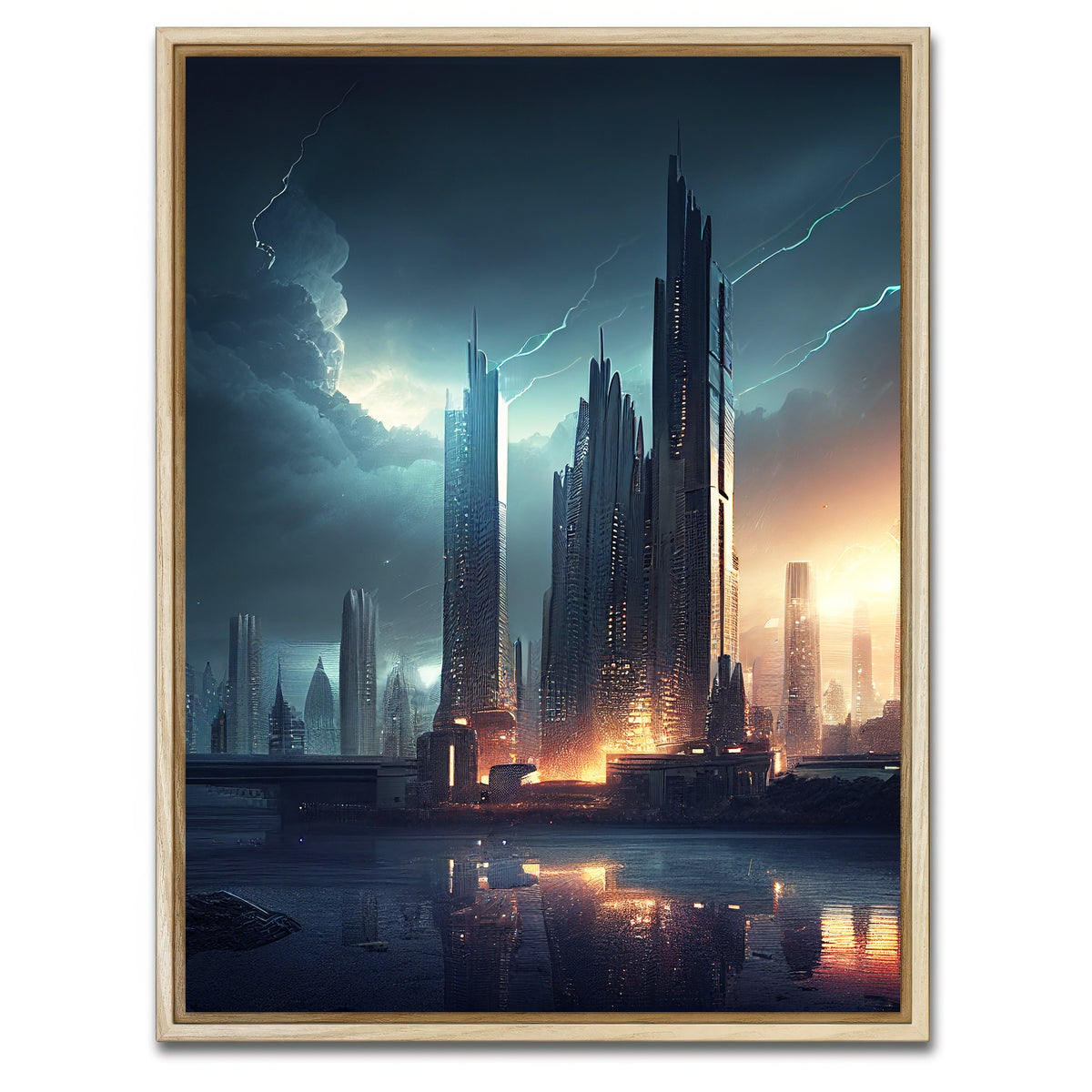AUTO-MOCKUP WHITE | Dark Storm Over Europa | 1 Piece | Natural Framed Canvas | group=3x4