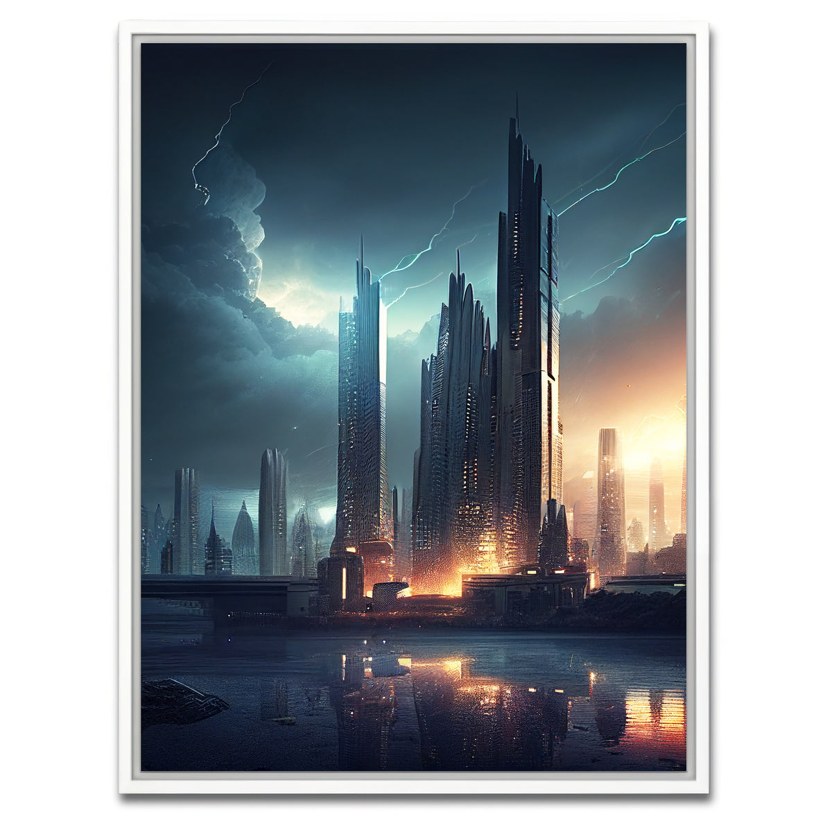 AUTO-MOCKUP WHITE | Dark Storm Over Europa | 1 Piece | White Framed Canvas | group=3x4