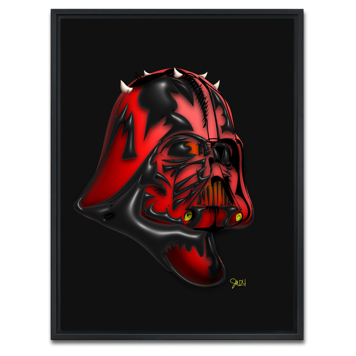 AUTO-MOCKUP WHITE | Darth Vader Maul | 1 Piece | Black Framed Canvas | group=3x4