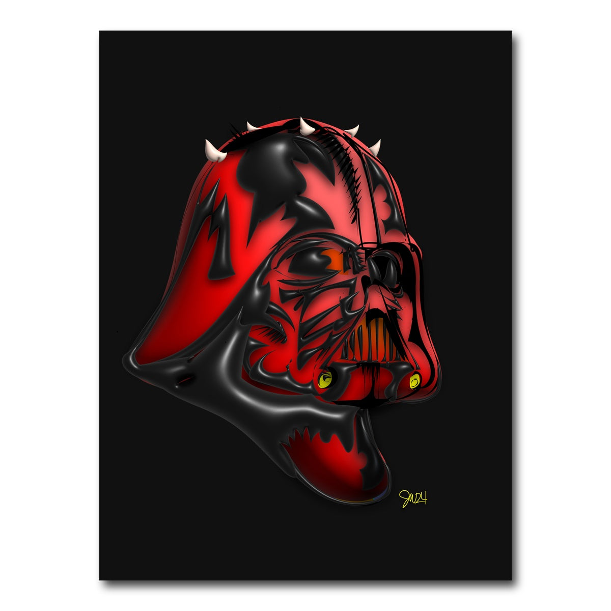 AUTO-MOCKUP WHITE | Darth Vader Maul | 1 Piece | Gallery Wrap Canvas | group=3x4