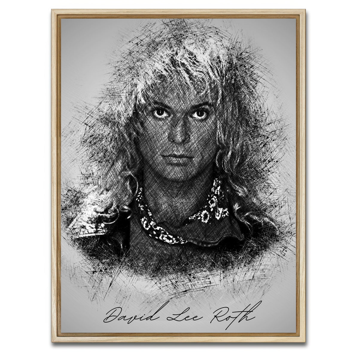 AUTO-MOCKUP WHITE | David Lee Roth Sketch | 1 Piece | Natural Framed Canvas | group=3x4