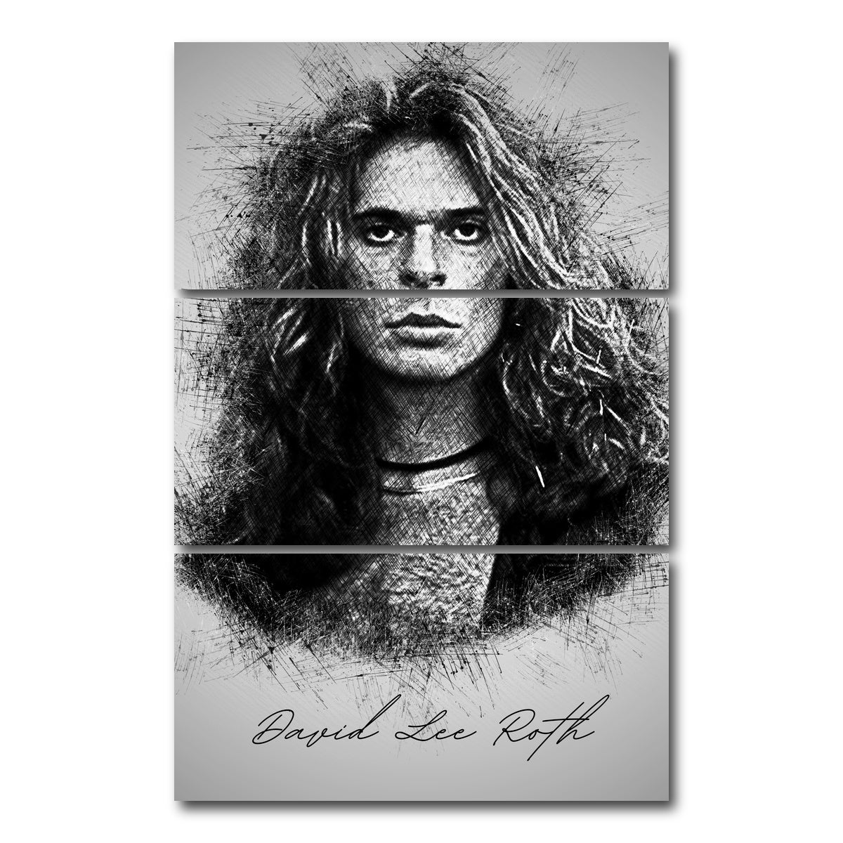 AUTO-MOCKUP WHITE | David Lee Roth | 3 Piece | Gallery Wrap Canvas | group=12x24_stacked