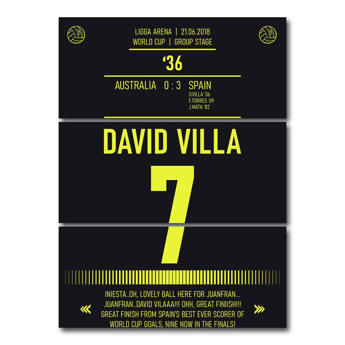 AUTO-MOCKUP WHITE | David Villa | 3 Piece | Gallery Wrap Canvas | group=8x18_stacked