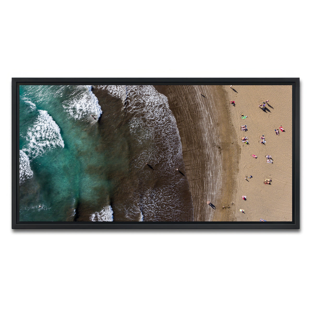 AUTO-MOCKUP WHITE | Day at the Beach | 1 Piece | Black Framed Canvas | group=2x1