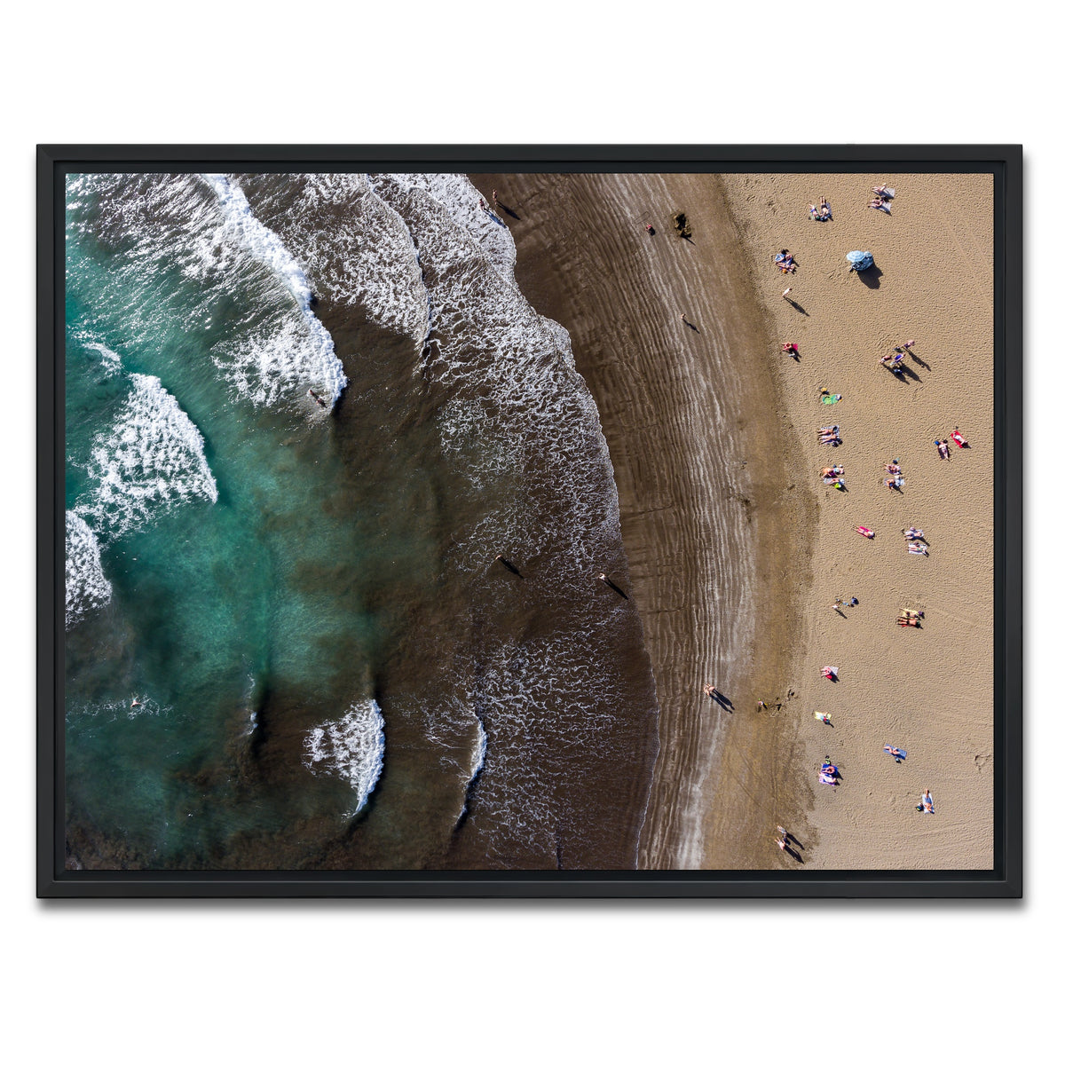 AUTO-MOCKUP WHITE | Day at the Beach | 1 Piece | Black Framed Canvas | group=4x3