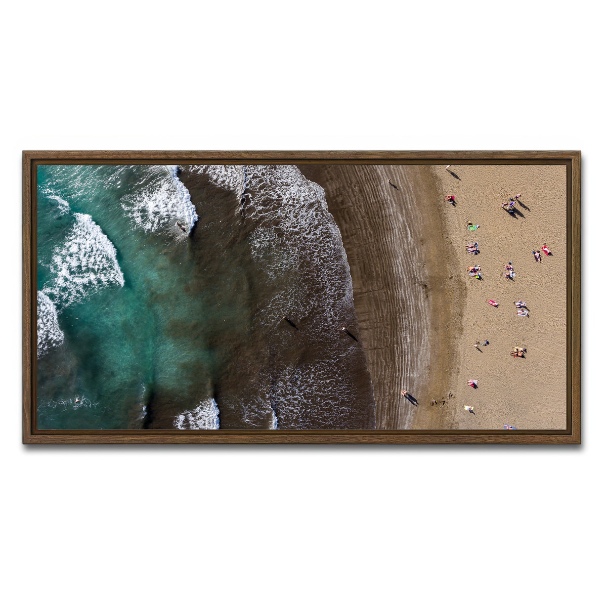 AUTO-MOCKUP WHITE | Day at the Beach | 1 Piece | Walnut Framed Canvas | group=2x1