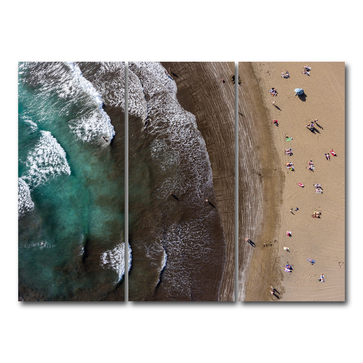 AUTO-MOCKUP WHITE | Day at the Beach | 3 Piece | Gallery Wrap Canvas | group=8x18