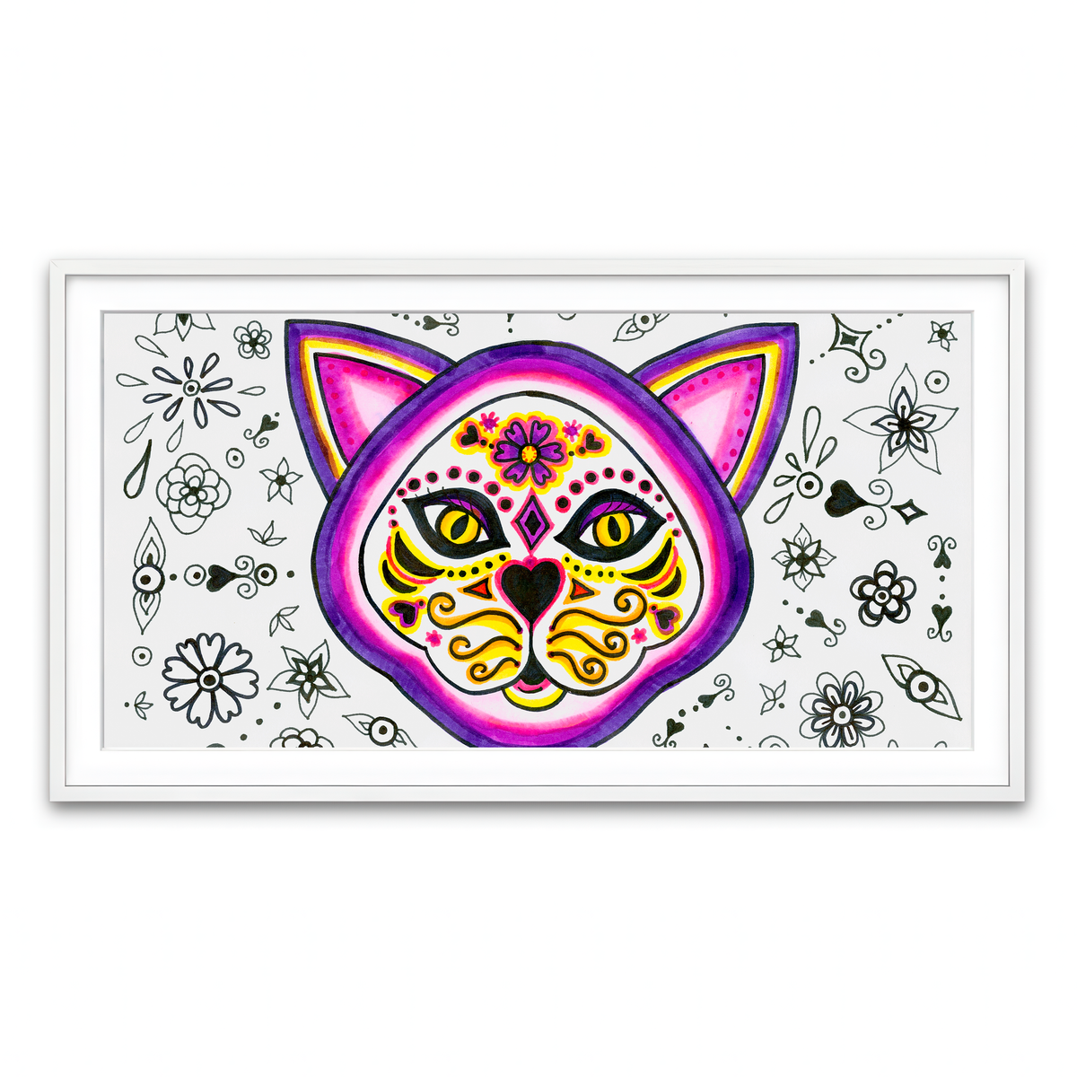 Framed Print 2x1 White