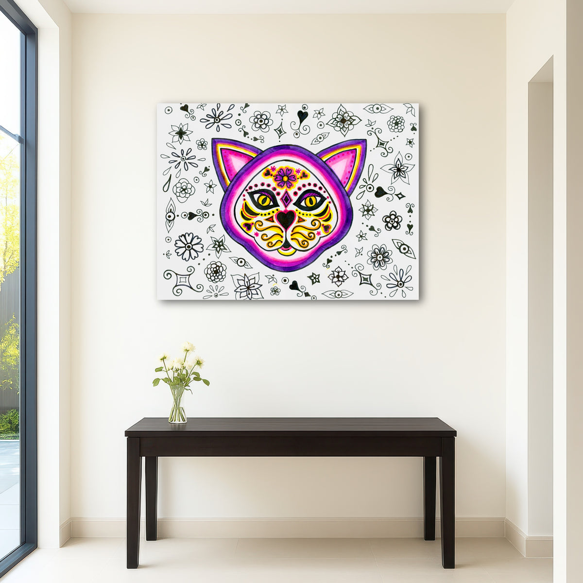 AUTO-MOCKUP ROOM | Day of the Dead Cat Skeleton