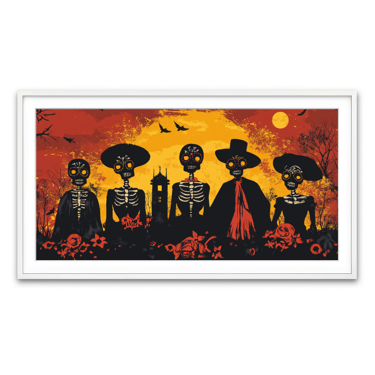 Framed Print 2x1 White