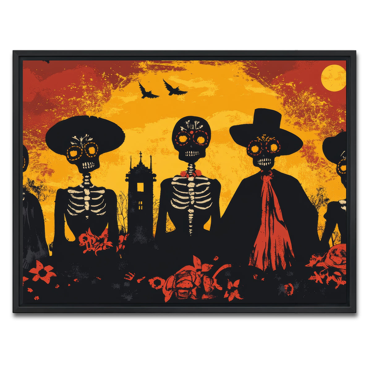 AUTO-MOCKUP WHITE | Day of the Dead Celebration | 1 Piece | Black Framed Canvas | group=4x3