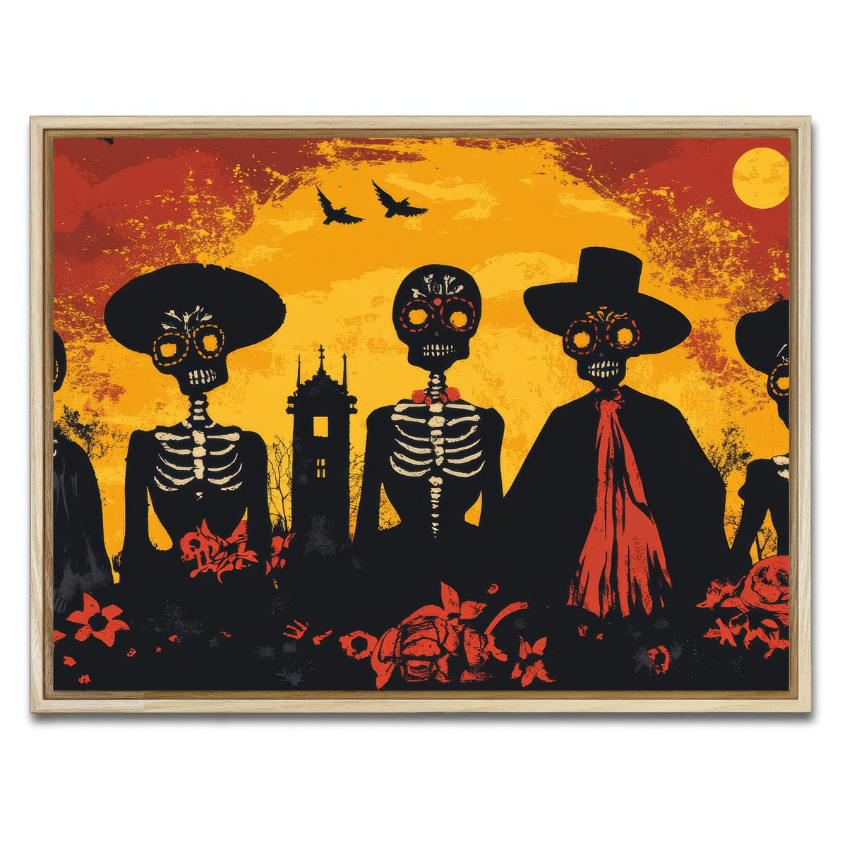 AUTO-MOCKUP WHITE | Day of the Dead Celebration | 1 Piece | Natural Framed Canvas | group=4x3